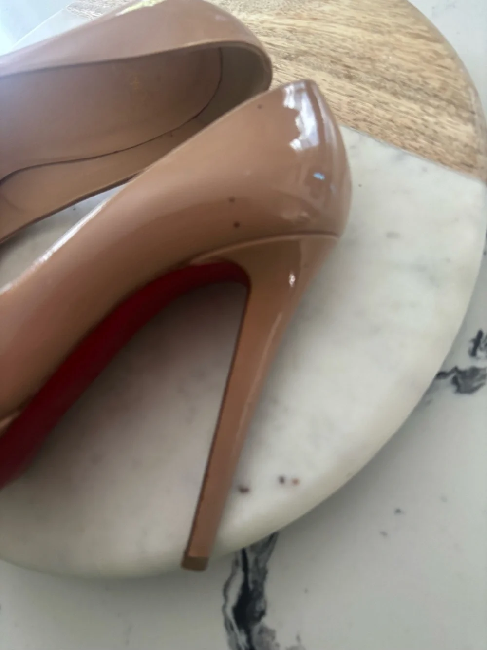 Christian Louboutin Patent Leather Nude Pumps